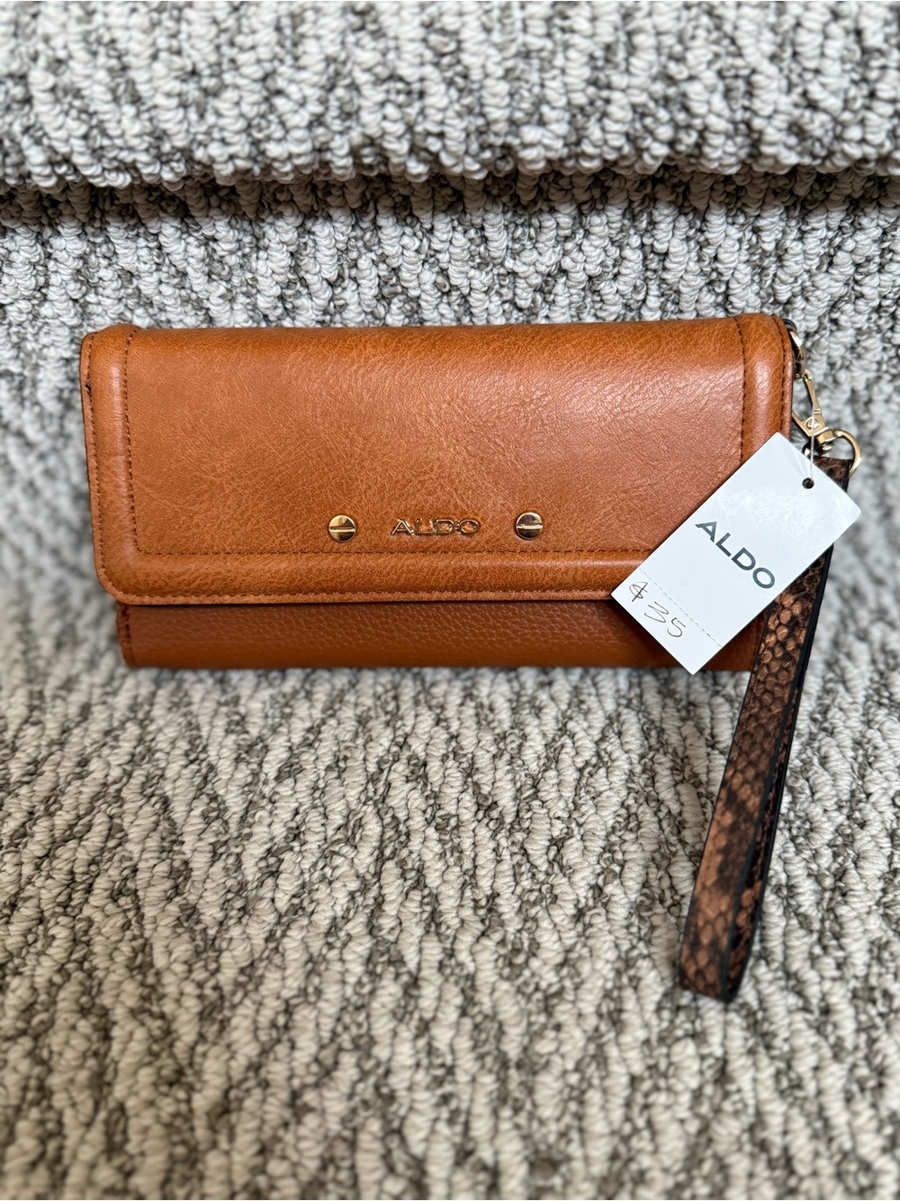 ALDO Wristlet Clutch with Snake-Print Strap